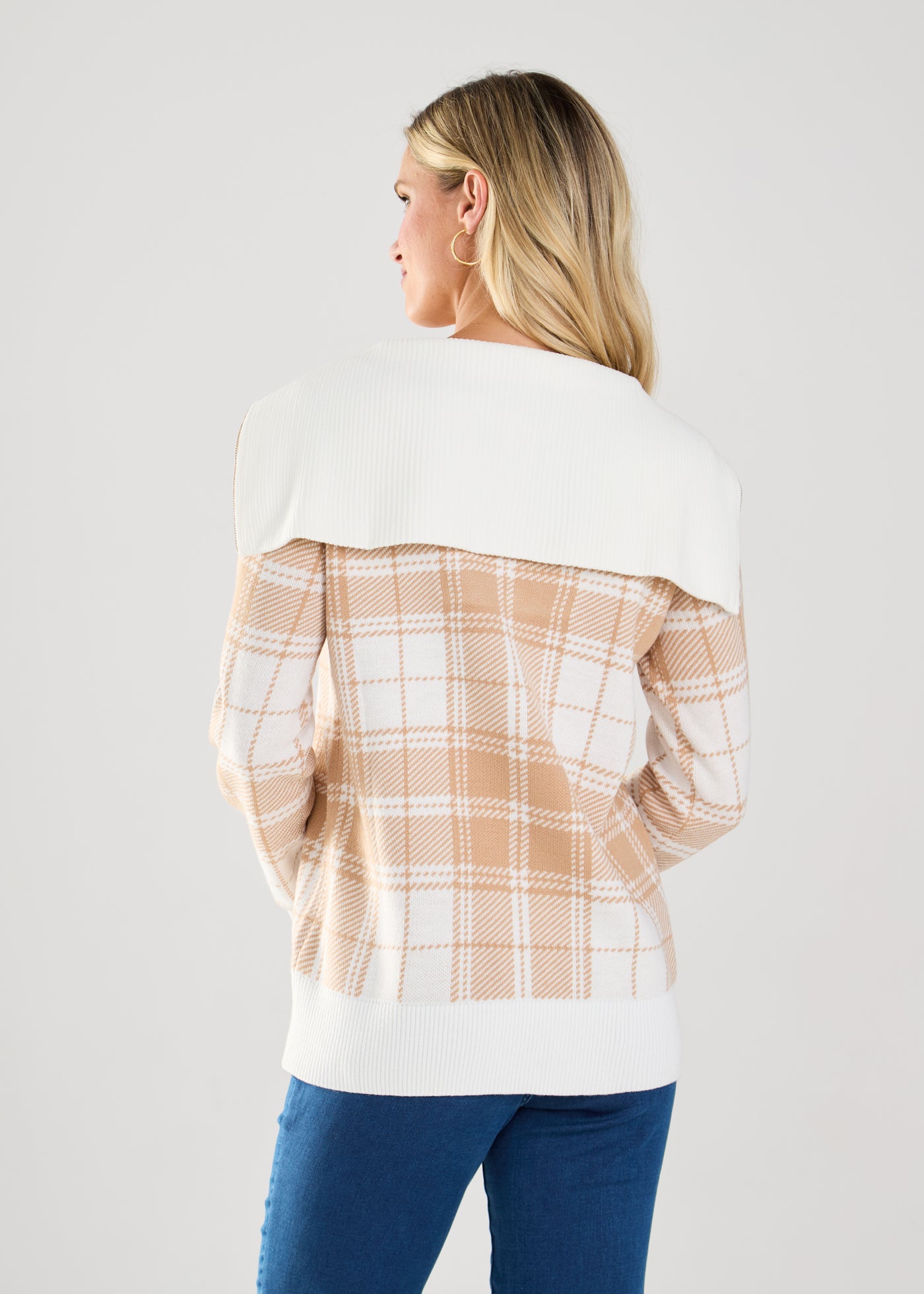 Plaid Half Zip Sweater French Dressing Jeans