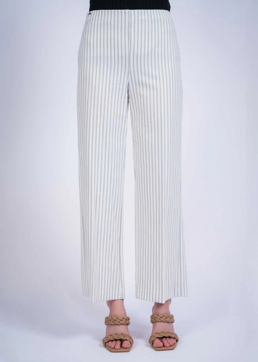 Double Pinstripe 28" Wide Leg Pant Lisette L