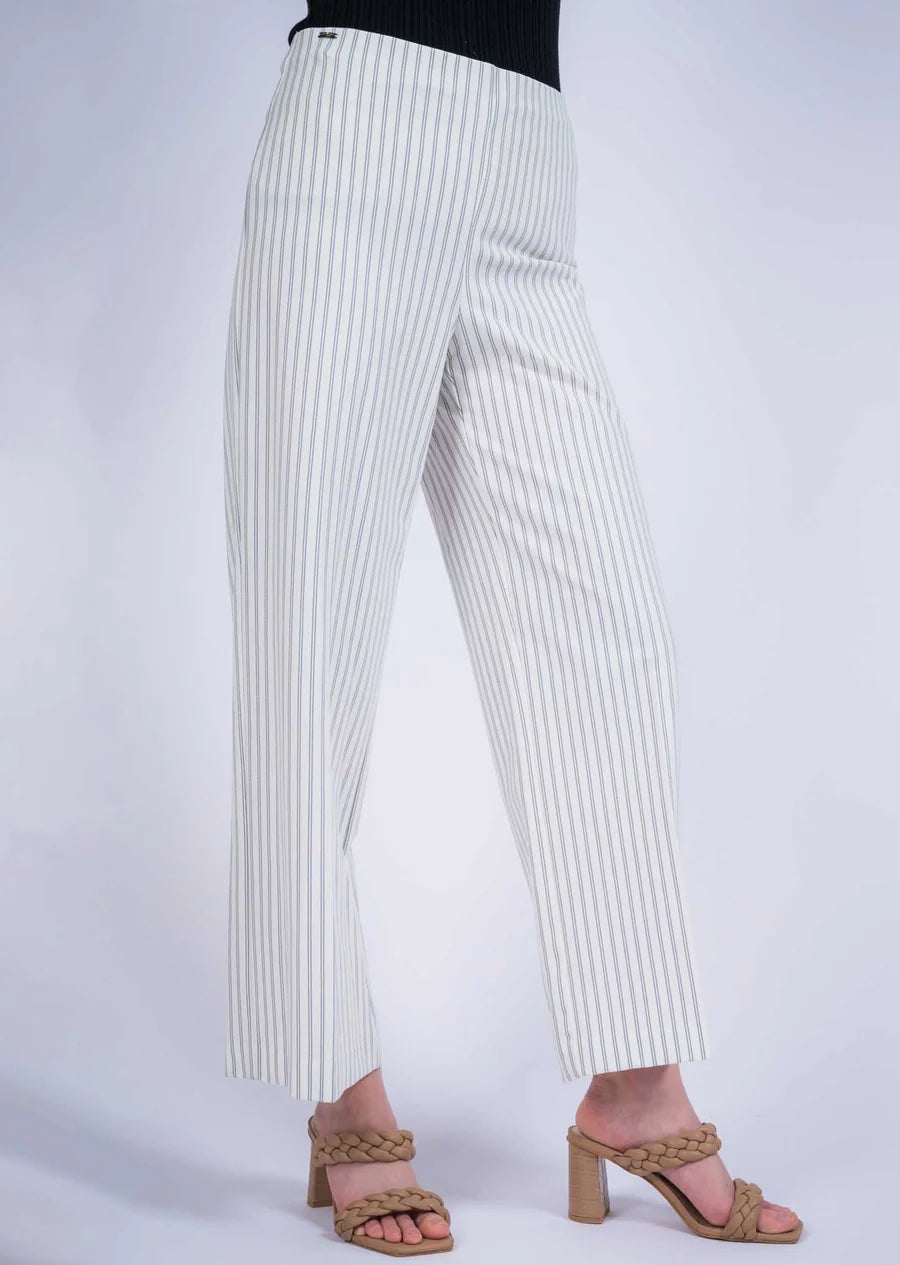 Double Pinstripe 28" Wide Leg Pant Lisette L