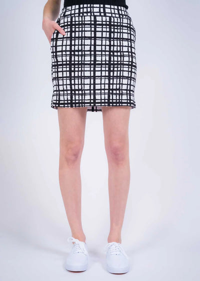 Black & White Grid Print 18" Skort Lisette L