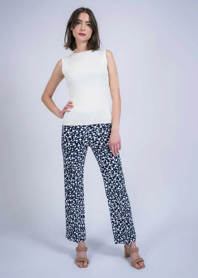 Dot Jacquard 30" Wide Leg Pant Lisette L