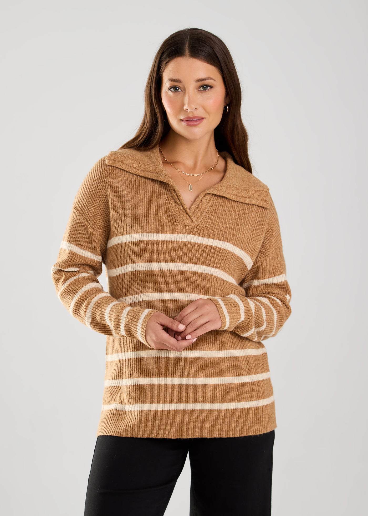 Collared Stripe Sweater French Dressing Jeans