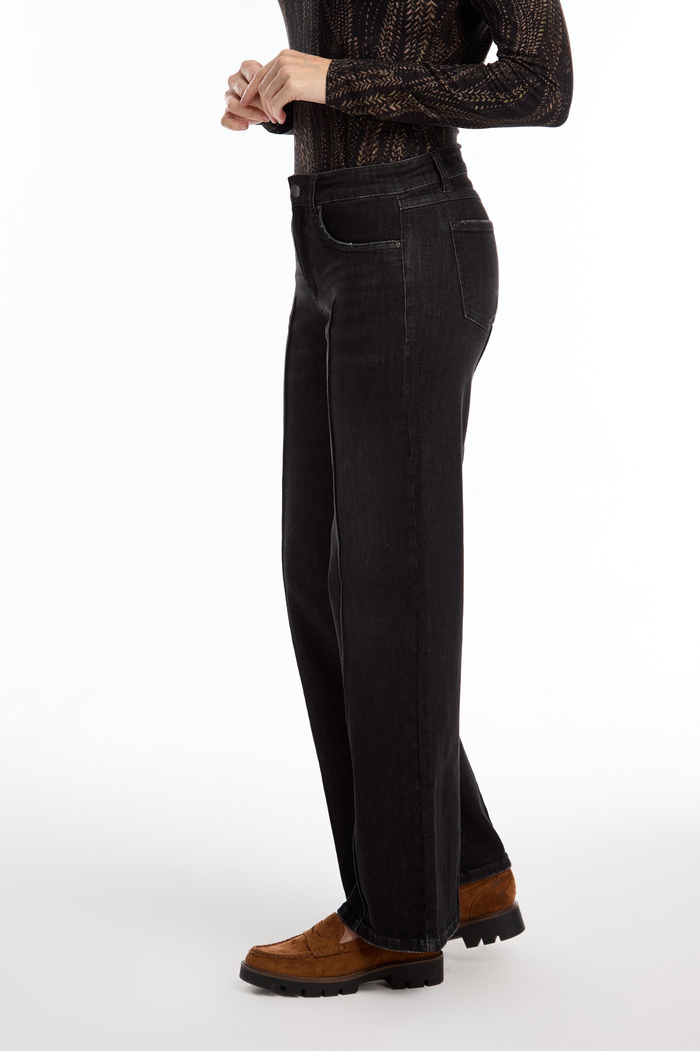 Olivia Pintuck Wide Leg French Dressing Jeans