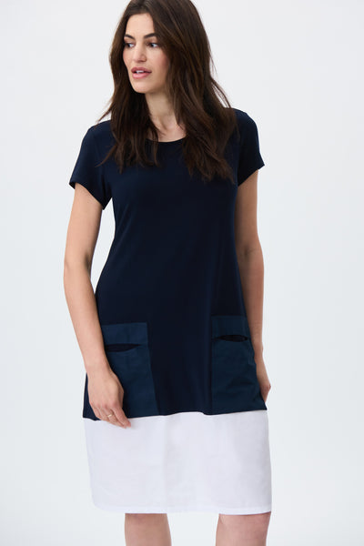 Colour-Block Short Sleeve Cocoon Dress Joseph Ribkoff