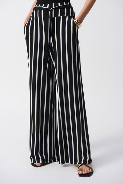 Striped Silky Knit Wide-Leg Pants Joseph Ribkoff