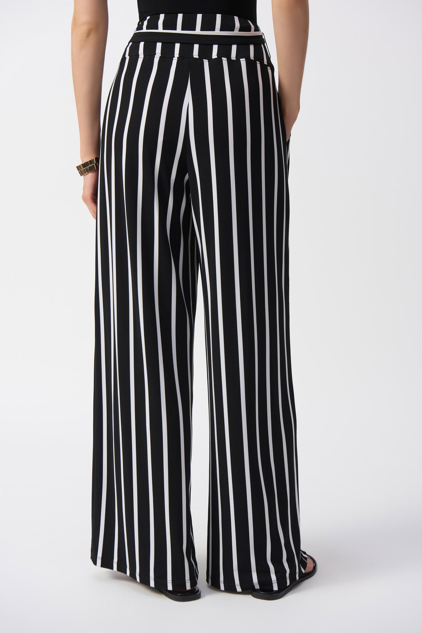 Striped Silky Knit Wide-Leg Pants Joseph Ribkoff