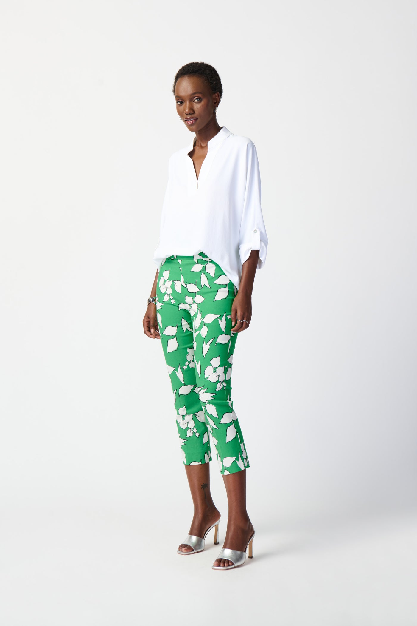 Joseph Ribkoff Leaf Print Millennium Pull-On Pants 