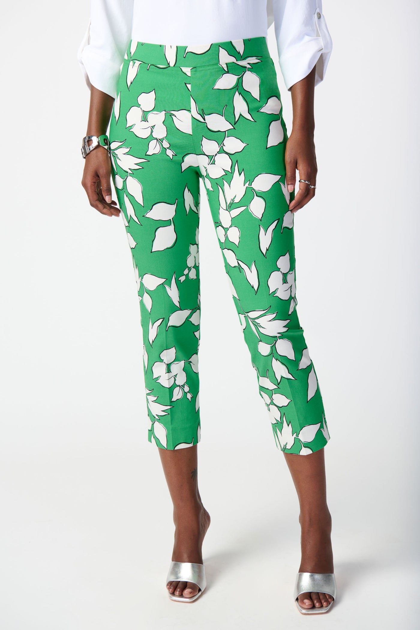 Joseph Ribkoff Leaf Print Millennium Pull-On Pants 