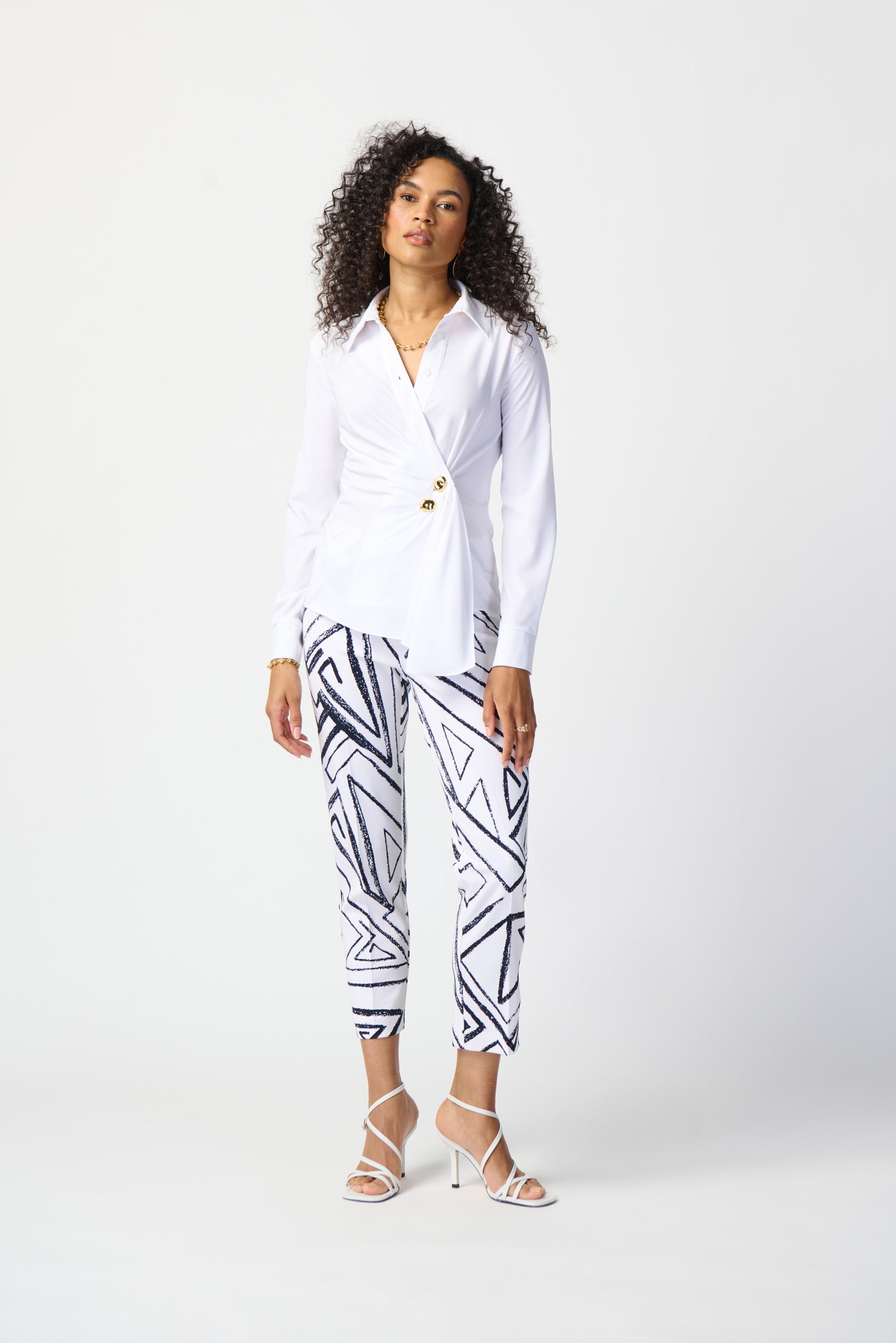 Joseph Ribkoff Geometric Print Silky Pull-On Pants 