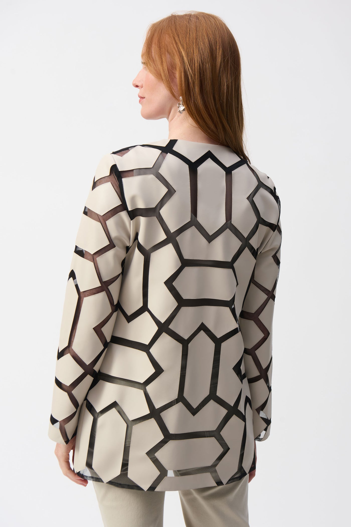 Laser-Cut Leatherette on Mesh Jacket Joseph Ribkoff