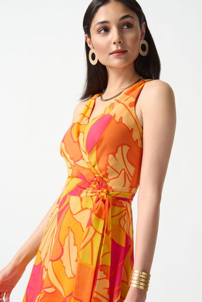 Chiffon Tropical Print Fit and Flare Dress Joseph Ribkoff