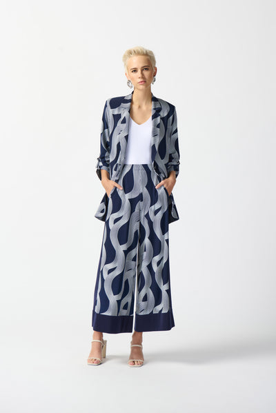 Silky Knit Abstract Print Wide-Leg Pants Joseph Ribkoff