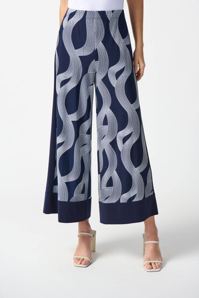 Silky Knit Abstract Print Wide-Leg Pants Joseph Ribkoff