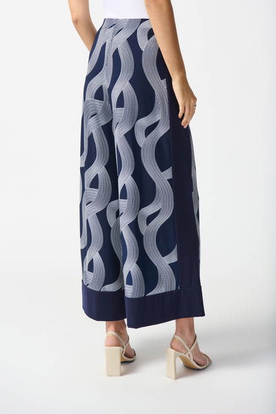 Silky Knit Abstract Print Wide-Leg Pants Joseph Ribkoff