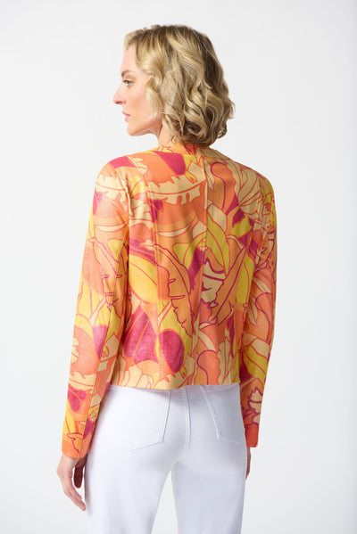 Foiled Suede Floral Print Fitted Jacket Joseph Ribkoff