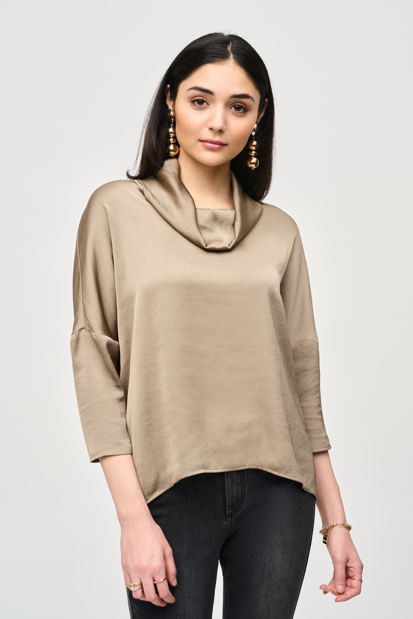 Satin Cowl Collar Top Joseph Ribkoff