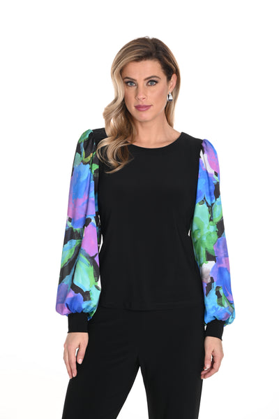 Flower Flowy Sleeves Top Frank Lyman