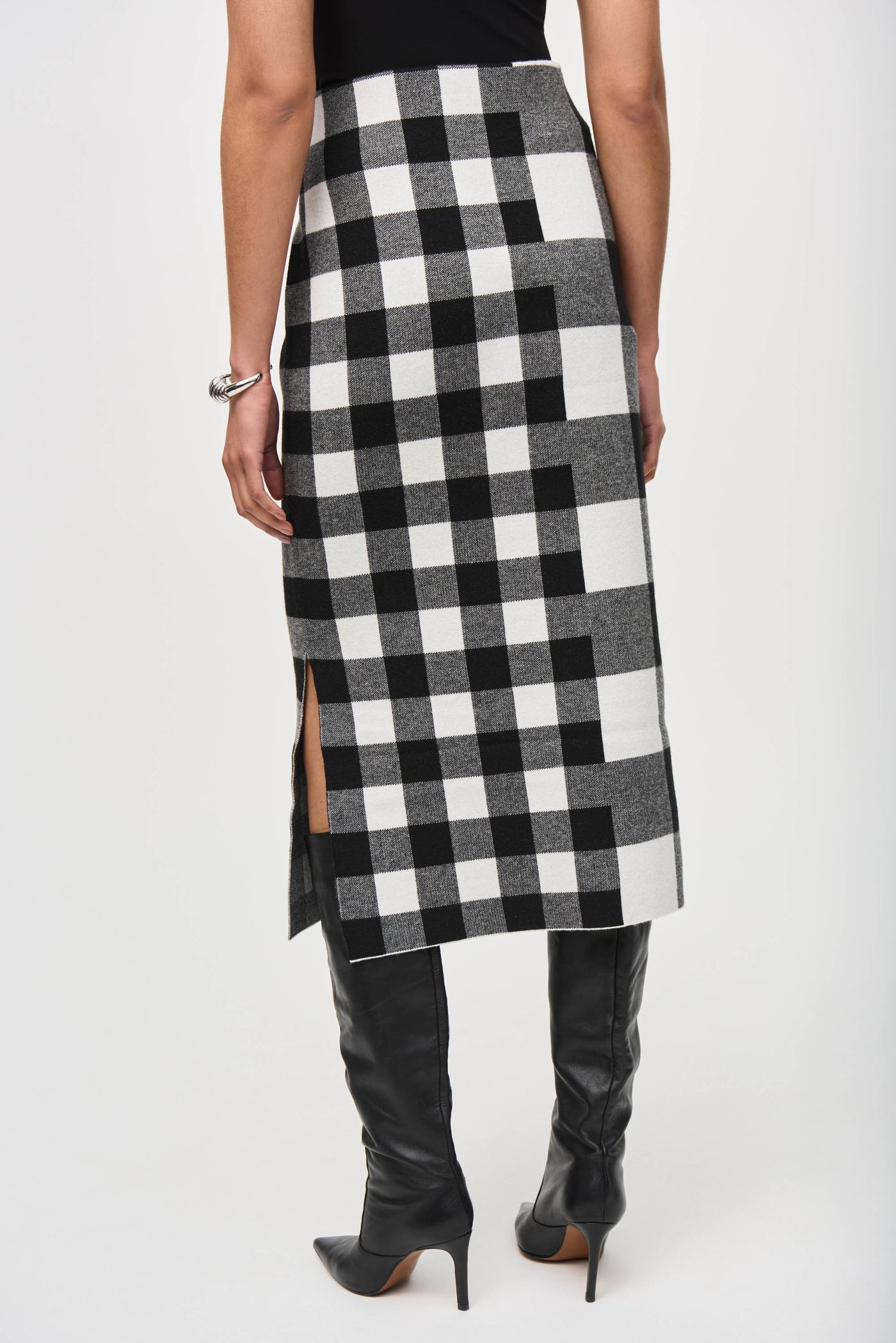 Plaid Jacquard Knit Skirt Joseph Ribkoff