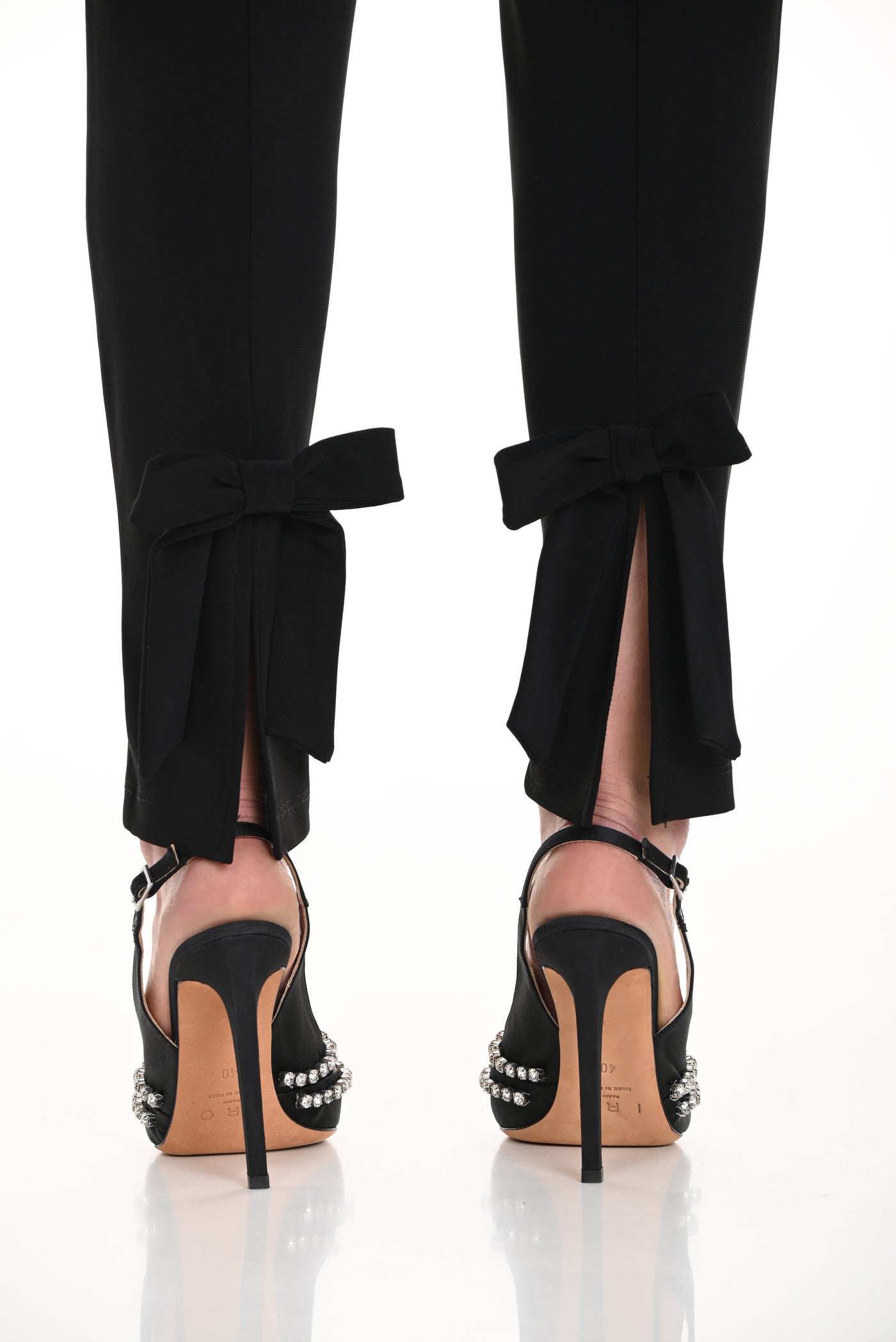 Bow Detail Straight Fit Trousers Frank Lyman