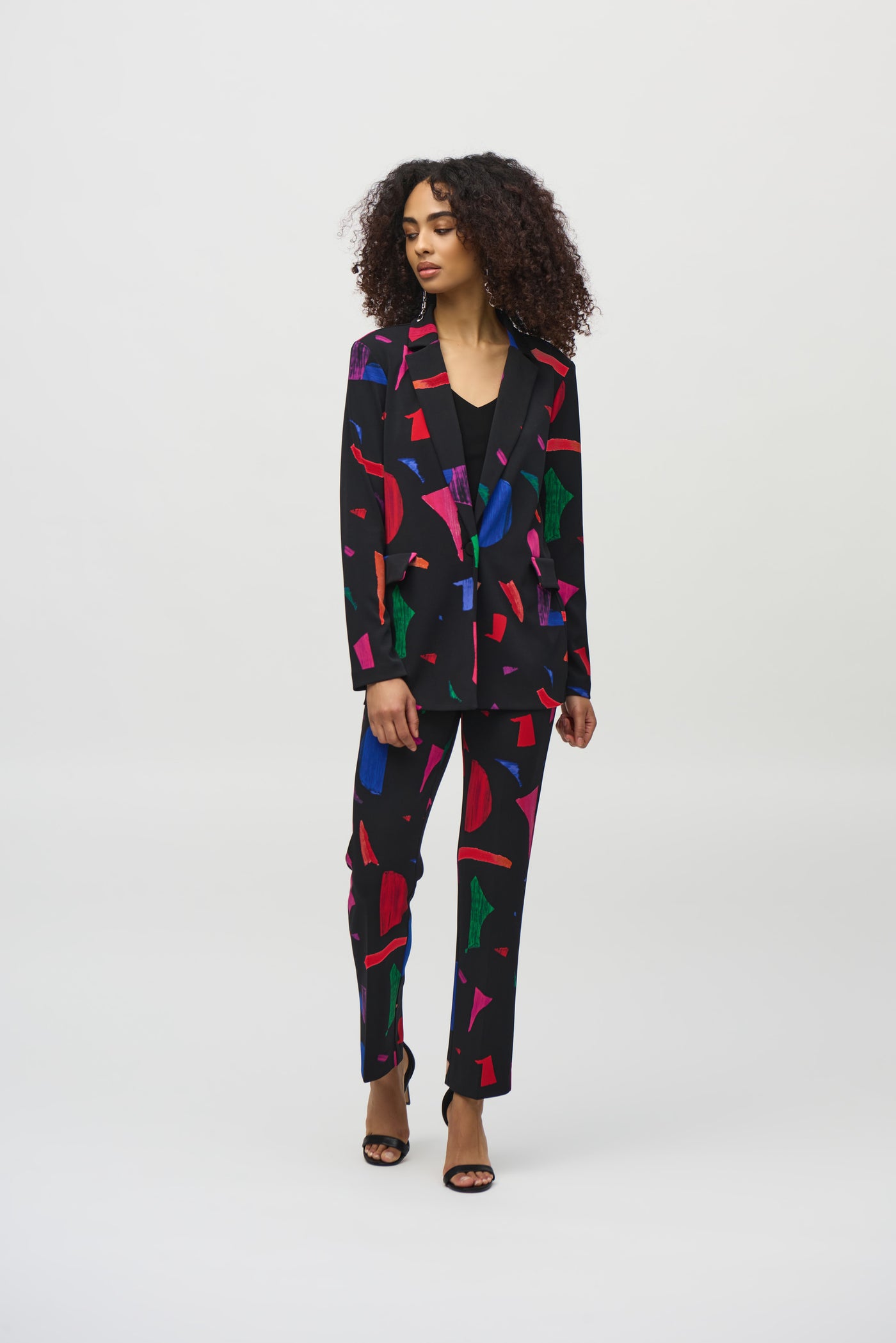 Silky Knit Abstract Print Blazer Joseph Ribkoff