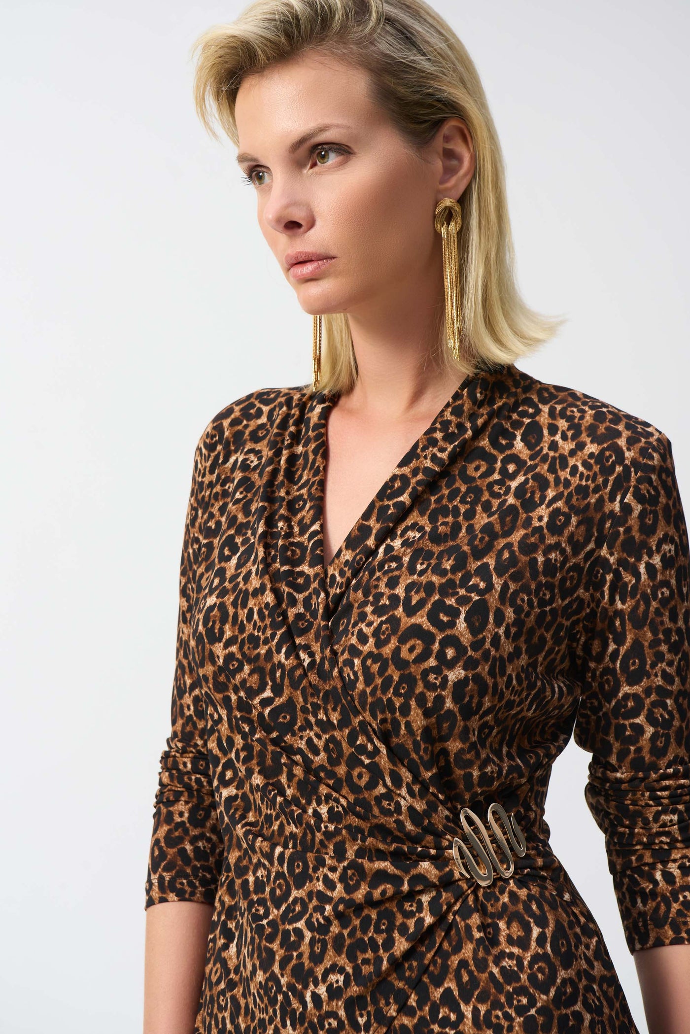 Silky Knit Animal Print Fitted Top Joseph Ribkoff