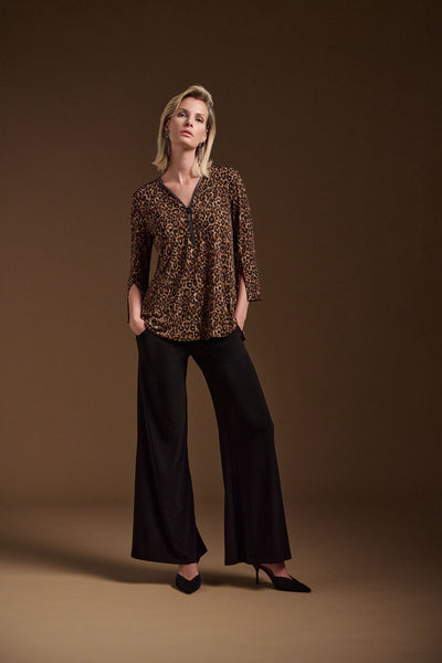 Silky Knit Animal Print Fit and Flare Tunic Joseph Ribkoff