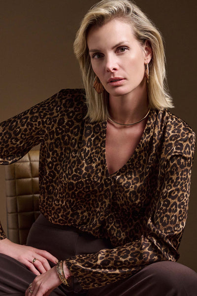 Satin Animal Print Top Joseph Ribkoff