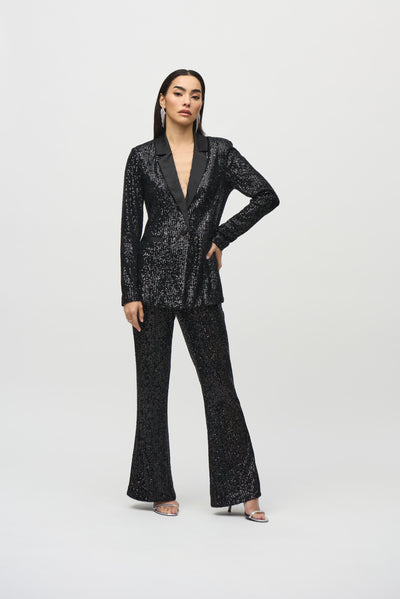 Sequined Blazer With Satin Lapel Joseph Ribkoff