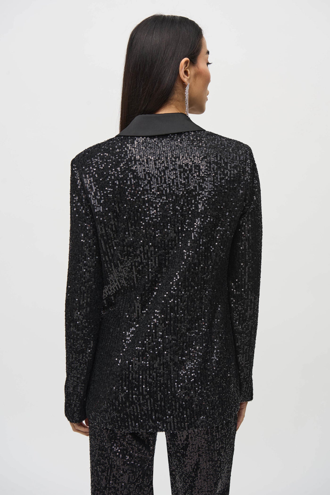 Sequined Blazer With Satin Lapel Joseph Ribkoff