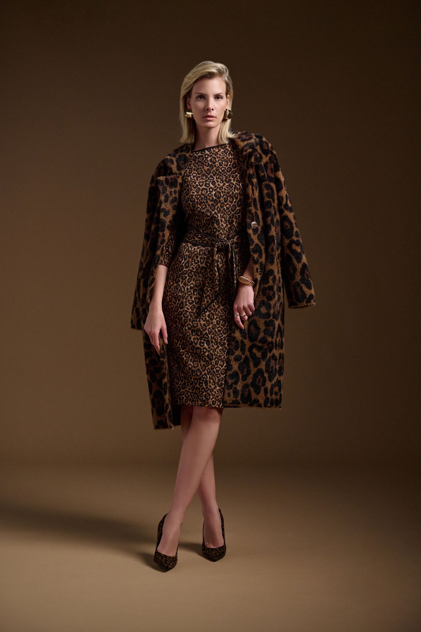 Jacquard Sweater Animal Print Coat Joseph Ribkoff