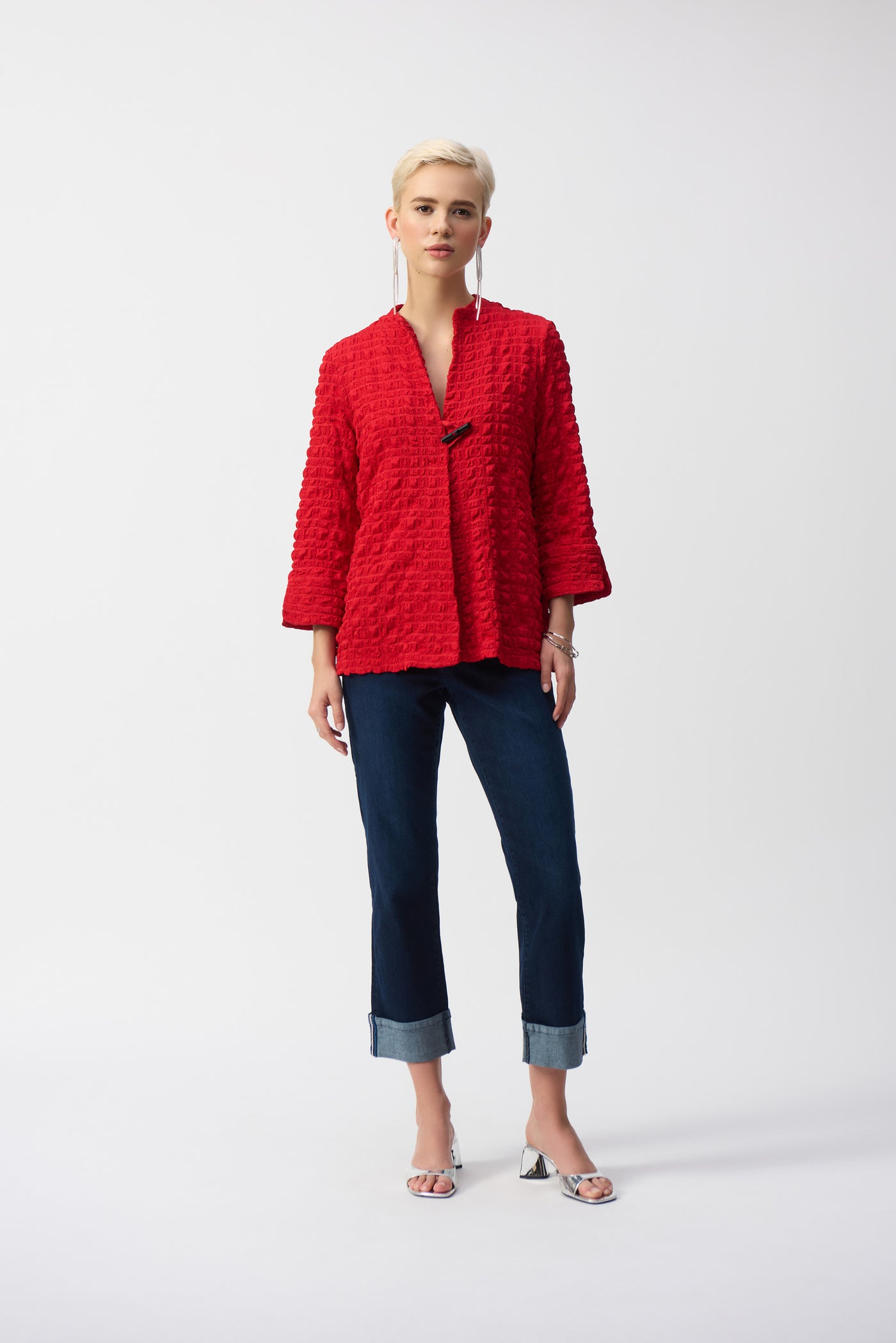 Bubble Jacquard Trapeze Jacket Joseph Ribkoff