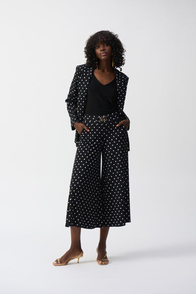 Silky Knit Dot Print Pull-On Culotte Pants Joseph Ribkoff