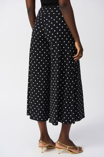 Silky Knit Dot Print Pull-On Culotte Pants Joseph Ribkoff