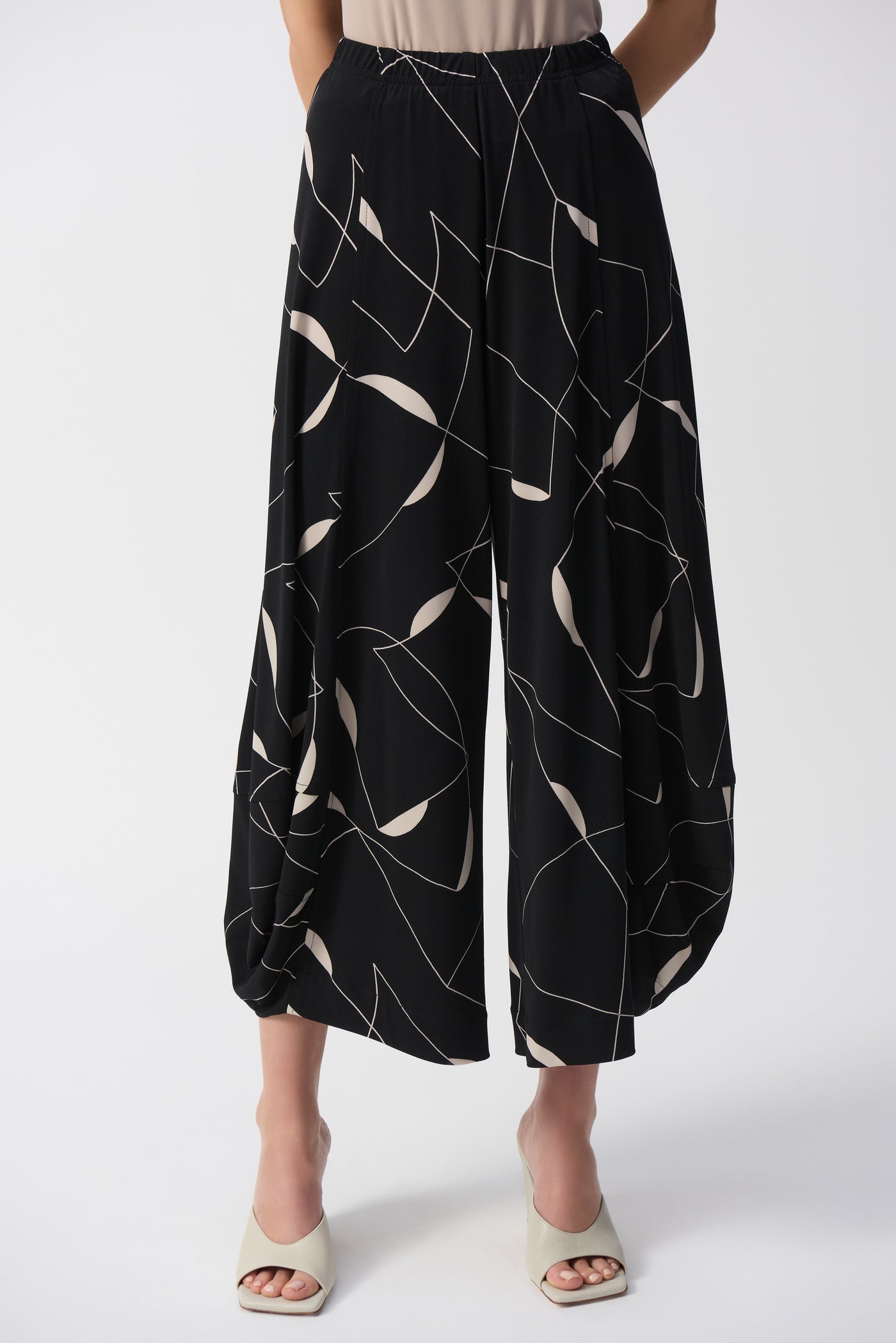 Silky Knit Geometric Print Culotte Pants Joseph Ribkoff