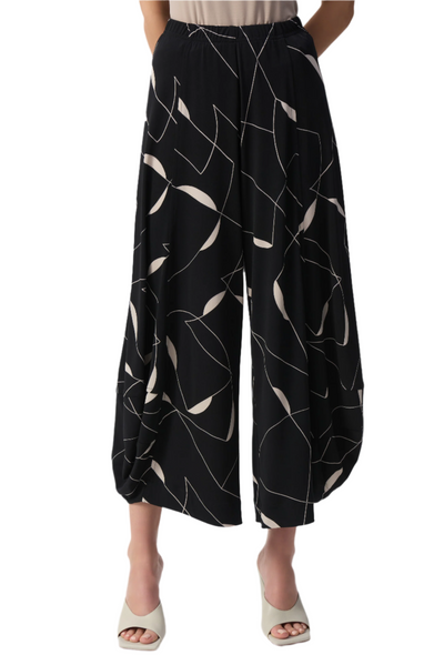 Silky Knit Geometric Print Culotte Pants Joseph Ribkoff