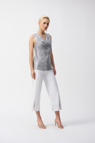 Foiled Melange Knit Sleeveless Top Joseph Ribkoff