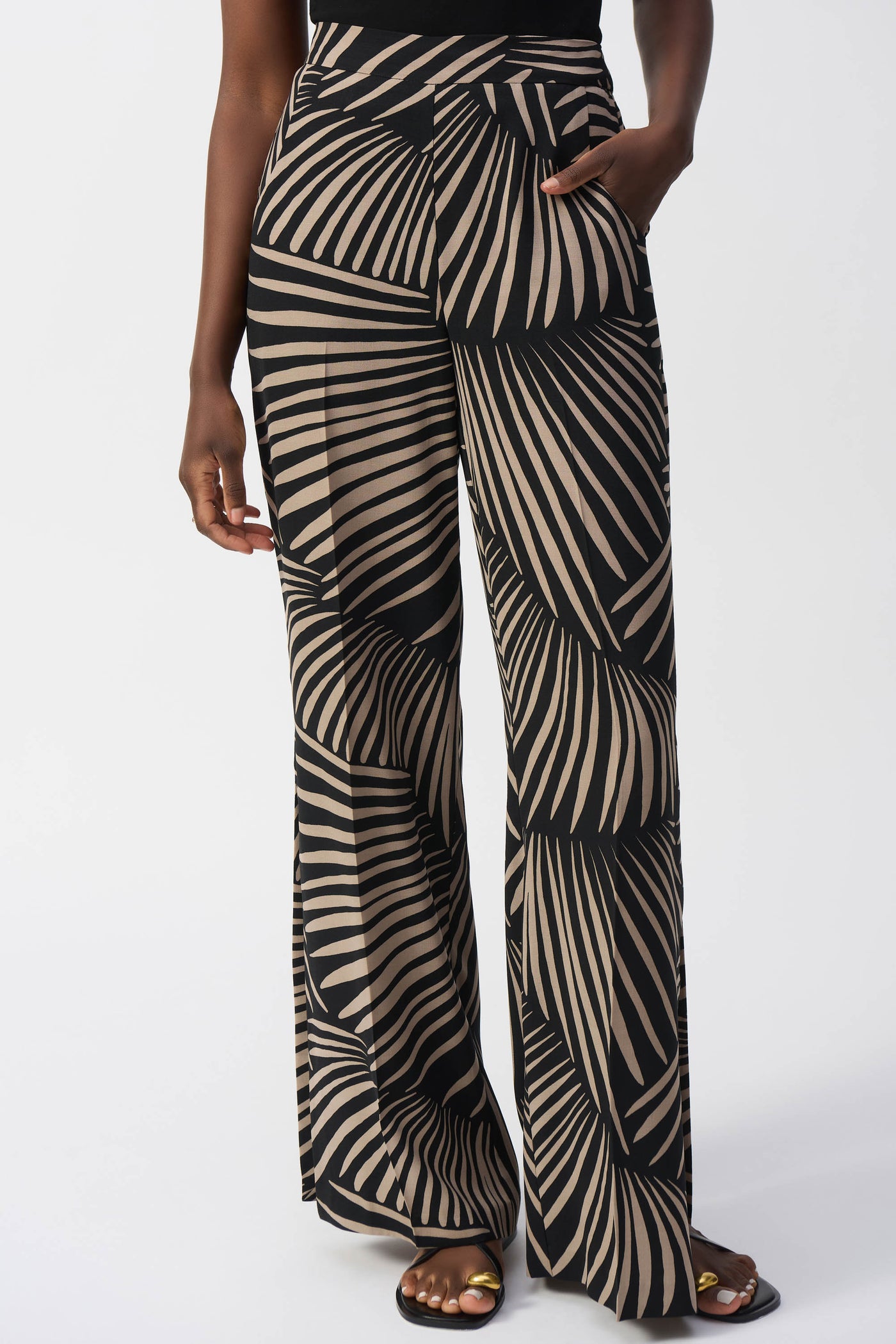 Gauze Tropical Print Wide-Leg Pants Joseph Ribkoff