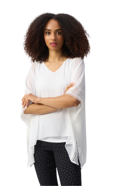 Chiffon And Silky Knit Poncho Top Joseph Ribkoff