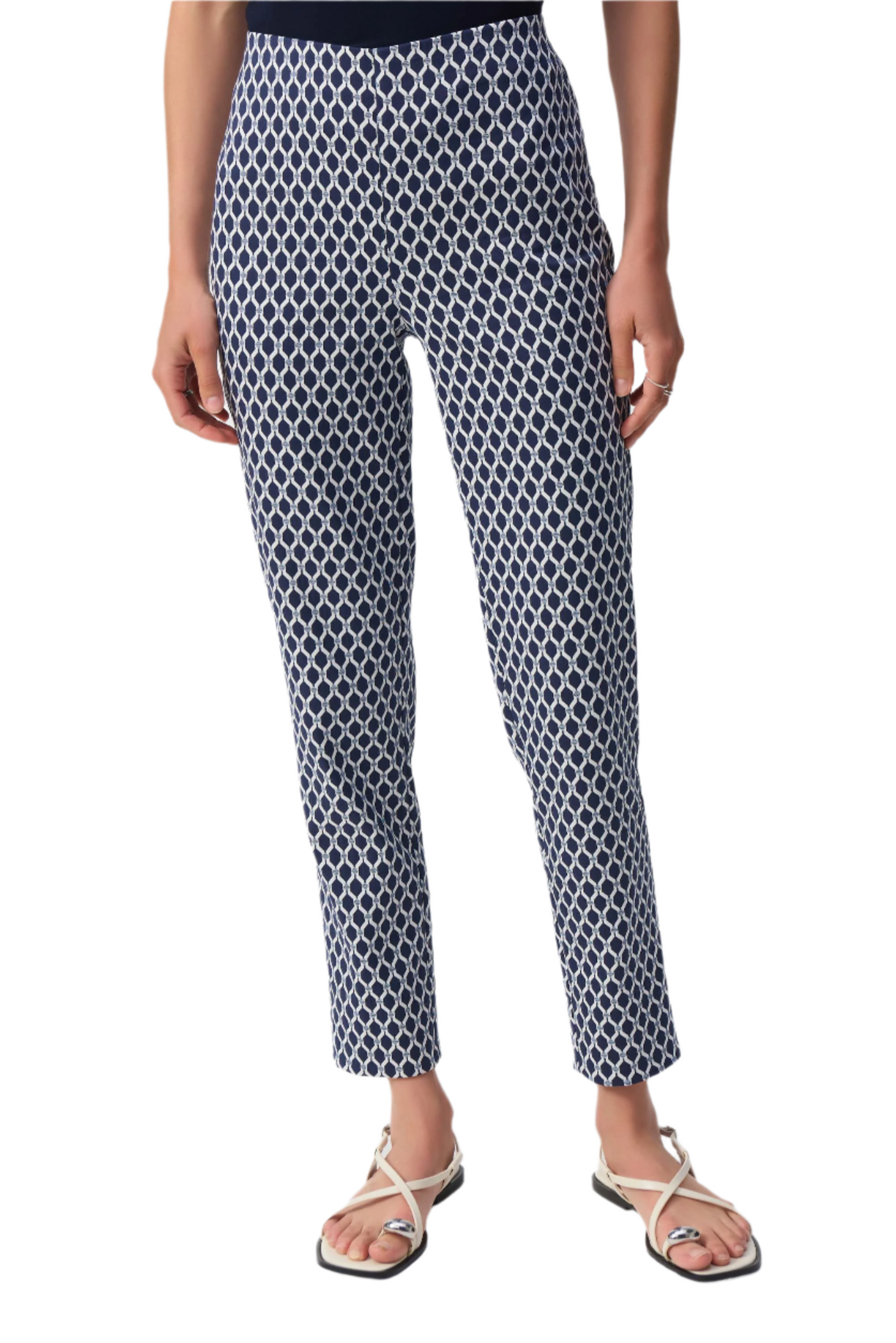 Jacquard Geometric Print Slim Fit Pants Joseph Ribkoff