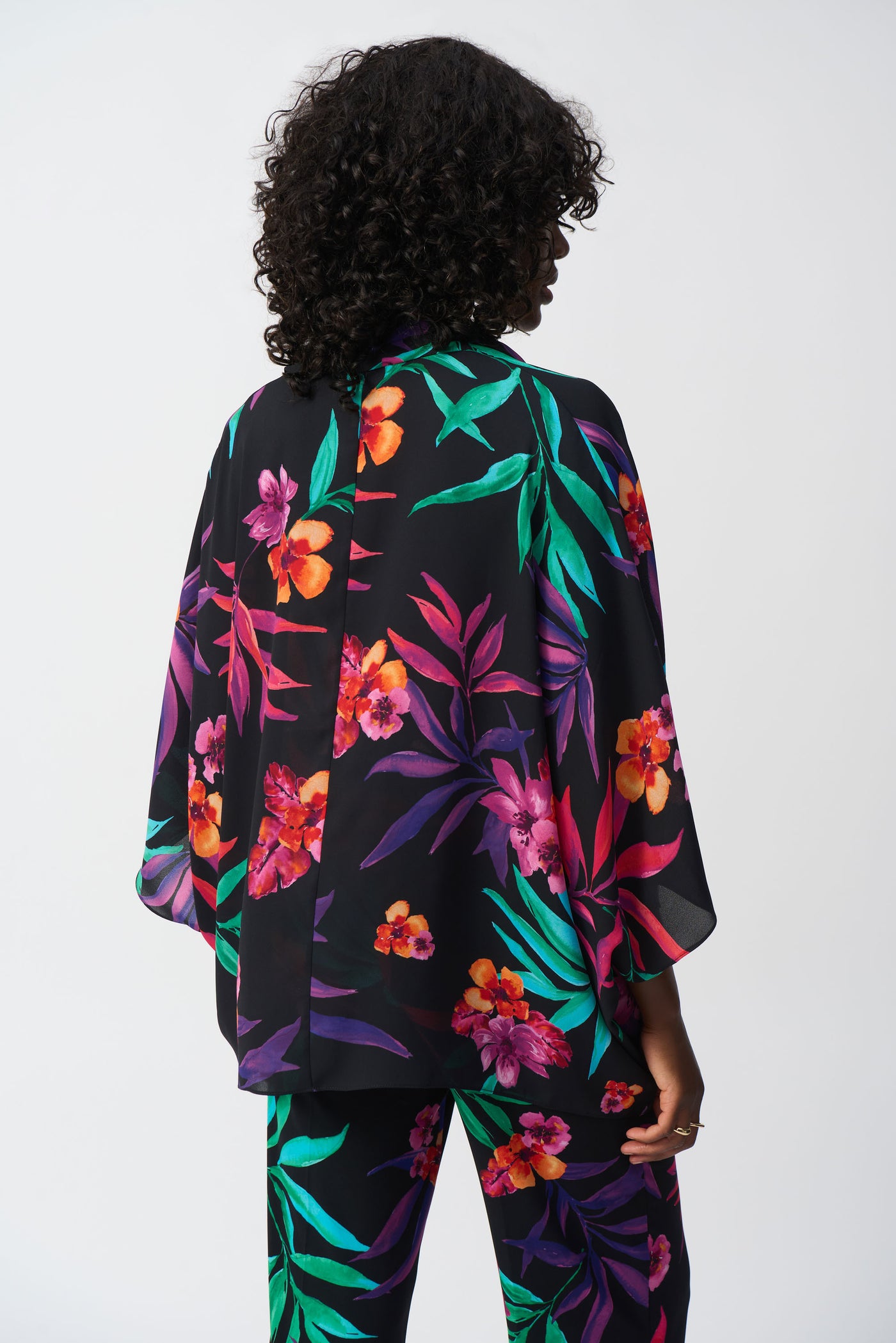 Georgette Tropical Print Wrap Top Joseph Ribkoff