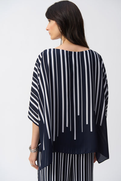 Georgette Abstract Print Poncho Top Joseph Ribkoff