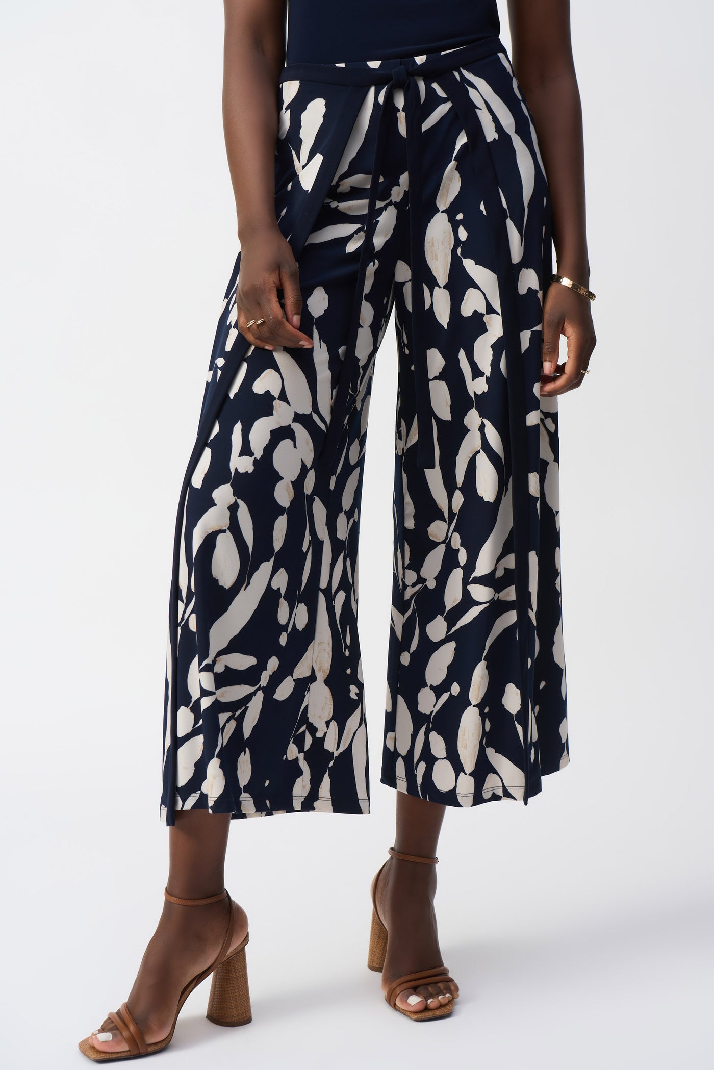 Silky Knit Abstract Print Wide Leg Pants Joseph Ribkoff