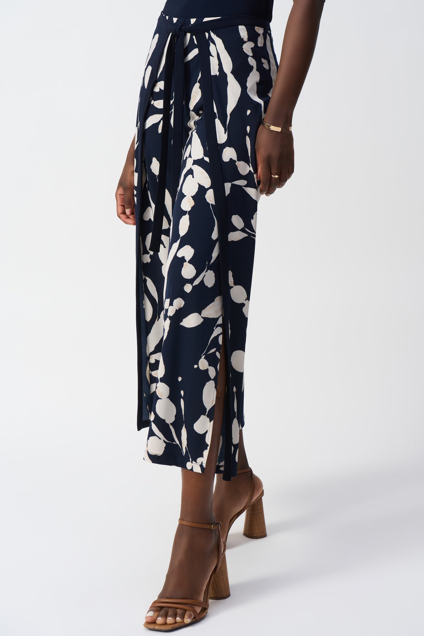 Silky Knit Abstract Print Wide Leg Pants Joseph Ribkoff