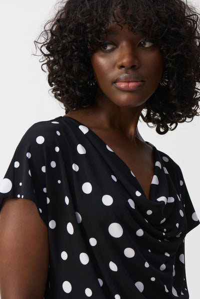 Silky Knit Dot Print Short Sleeve Top Joseph Ribkoff