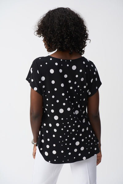 Silky Knit Dot Print Short Sleeve Top Joseph Ribkoff