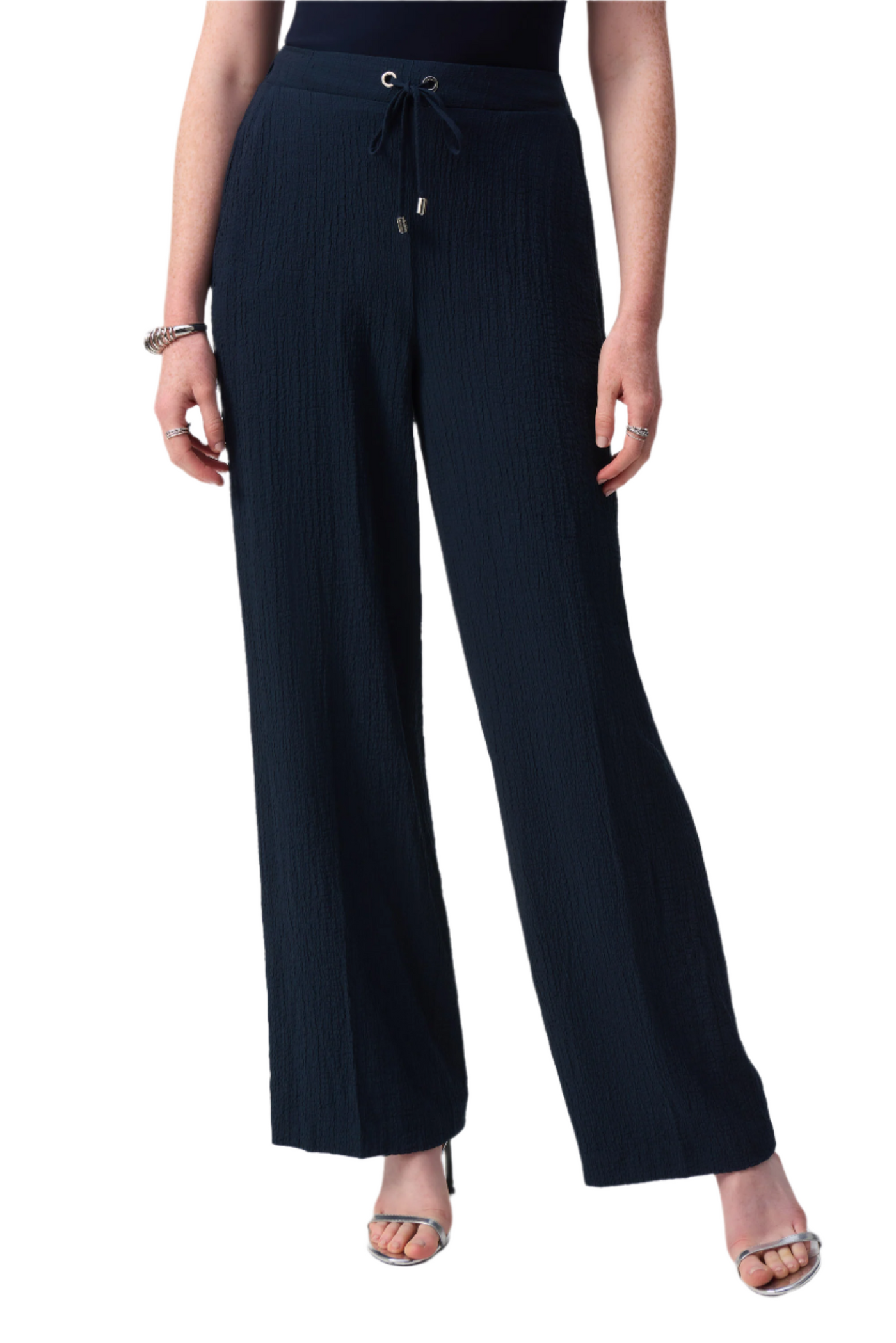 Seersucker Wide Leg Pull-On Pants Joseph Ribkoff