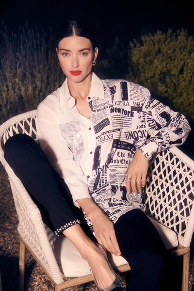 Buttoned Graphic Print Shirt Frank Lyman