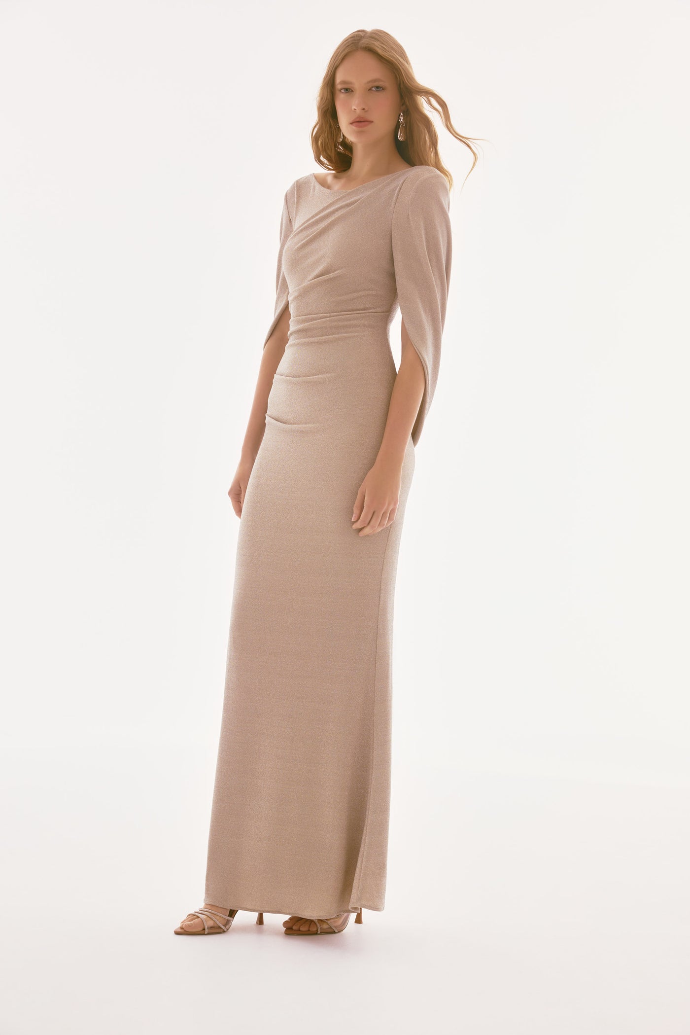 Lurex Knit Draped Trumpet Gown Joseph Ribkoff