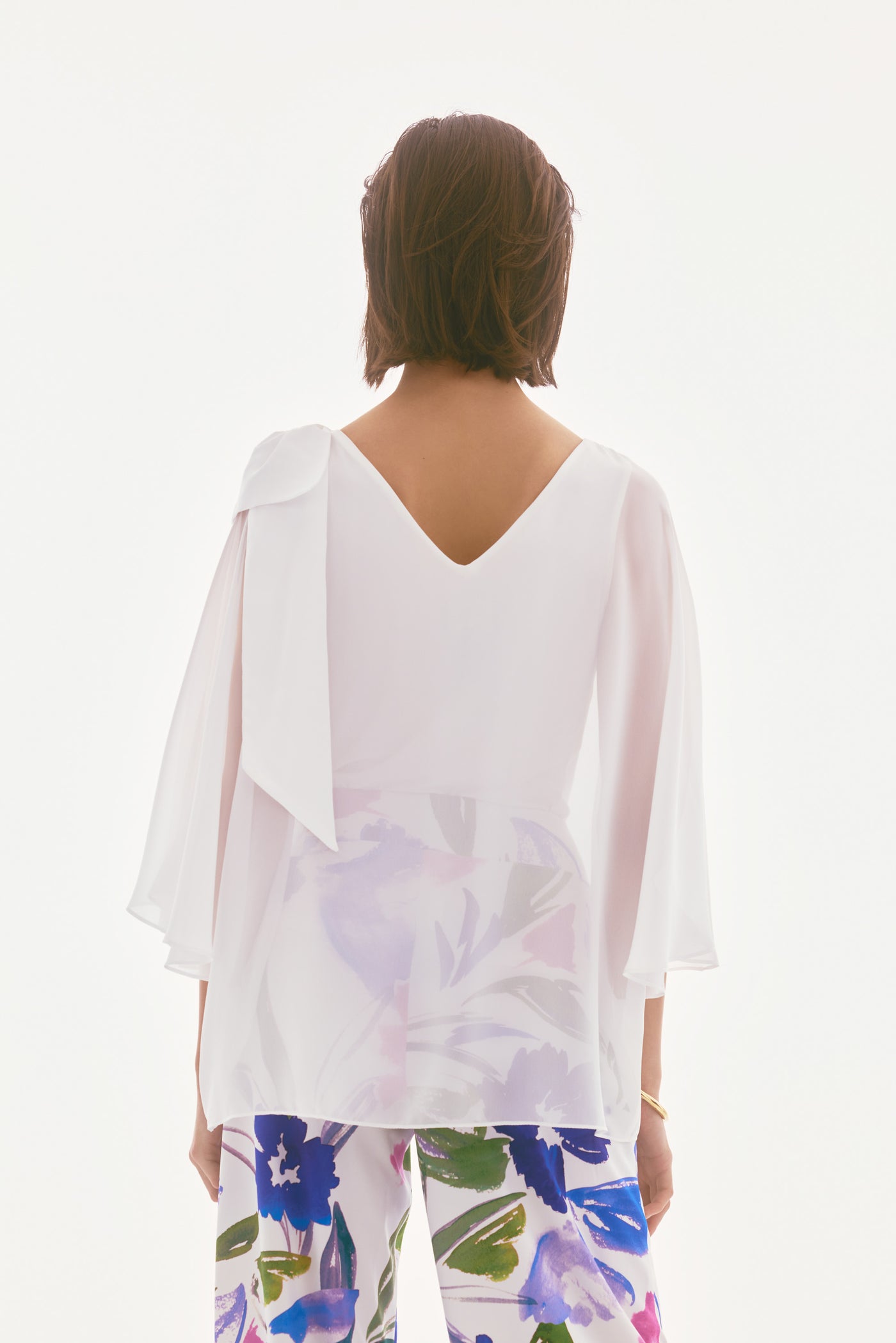 Signature Chiffon and Silky Knit Poncho Top Joseph Ribkoff