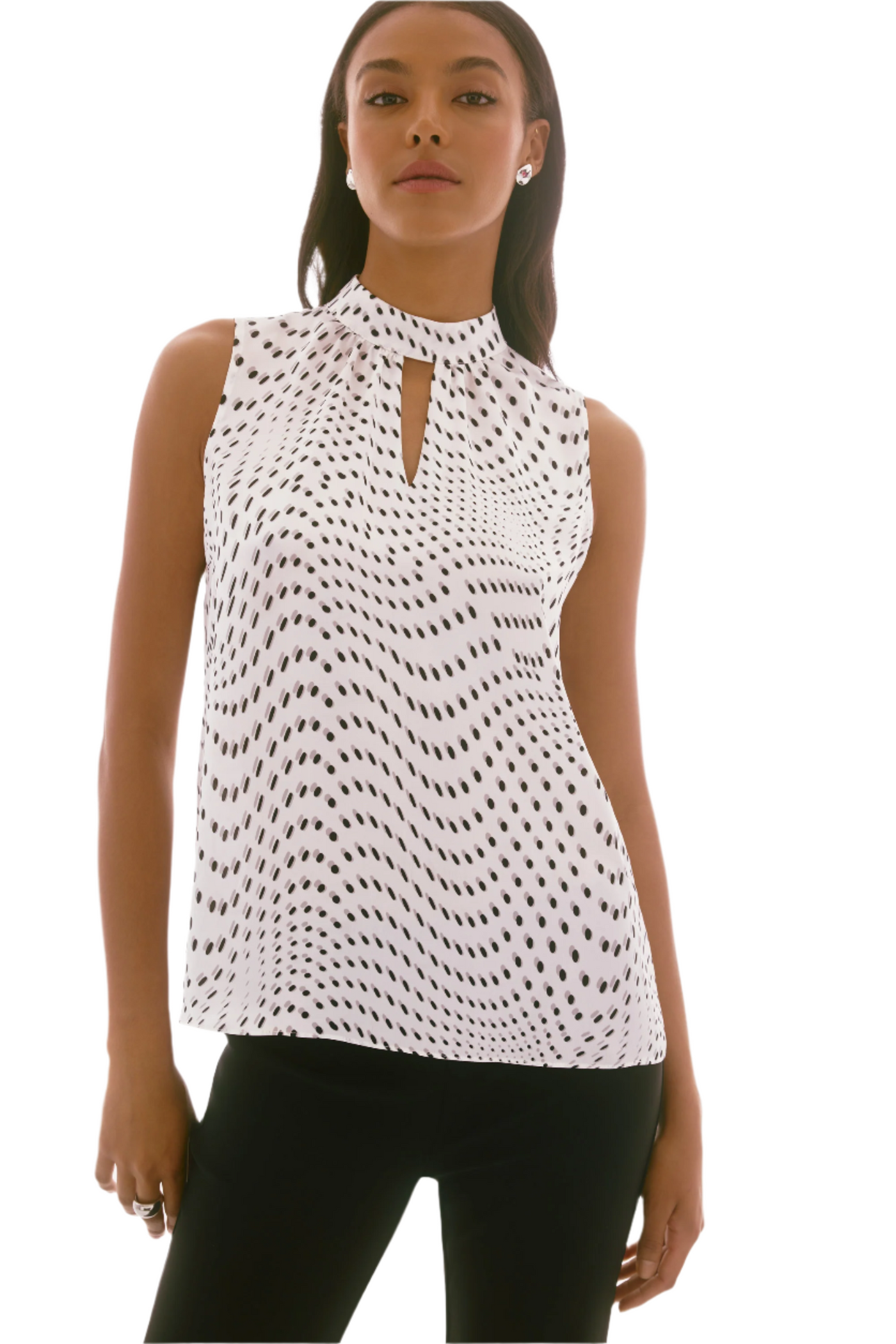 Satin Dot Print Sleeveless Top Joseph Ribkoff